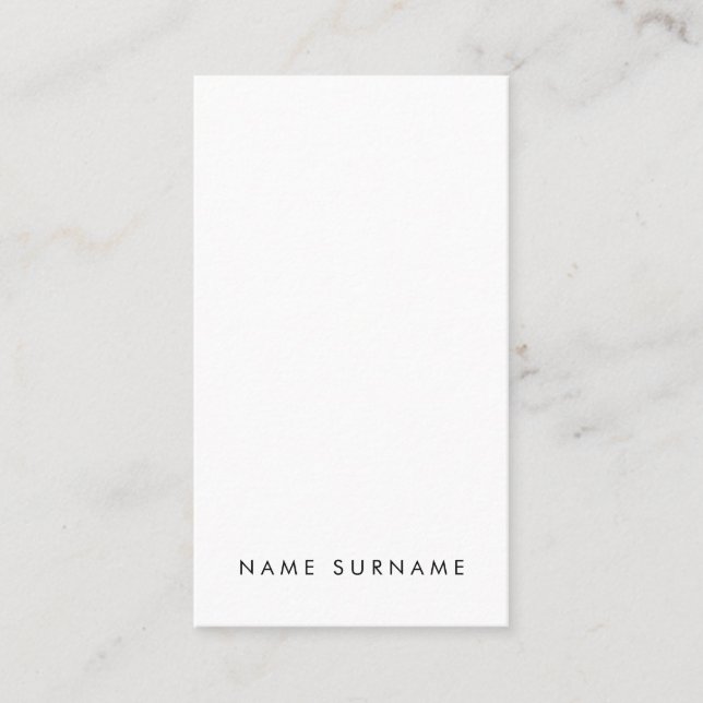 Modern Minimalist Simple Black Typography Vertical Business Card (Front)