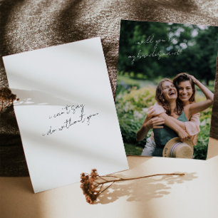 Modern Minimalist Simple Bridesmaid Proposal Card