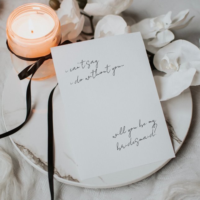 Modern Minimalist Simple Bridesmaid Proposal Card (Creator Uploaded)