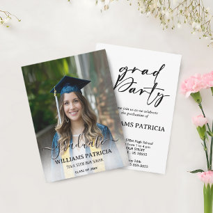 Modern Minimalist Simple Casual Photo Graduation I Invitation