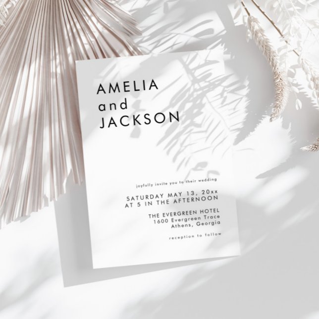 Modern Minimalist Simple Clean Wedding Invitation (Creator Uploaded)