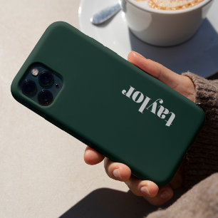 Modern Minimalist Simple Cool Green Personalised iPhone 15 Pro Case