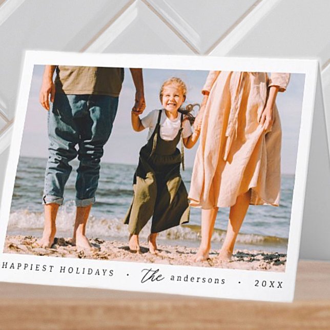 Modern Minimalist Simple Custom Family Holiday Card (Creator Uploaded)