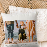 Modern Minimalist Simple Custom Family Photo Cushion<br><div class="desc">Design is composed of simple serif and playful script typography against a white background. Add a custom photo.</div>
