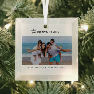 Modern Minimalist Simple Custom Family Photo Glass Tree Decoration