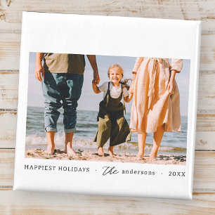 Modern Minimalist Simple Custom Family Photo Magnet