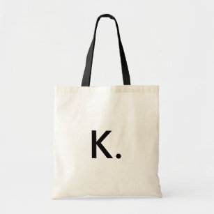 Modern Minimalist Simple Custom Initial Monogram Tote Bag