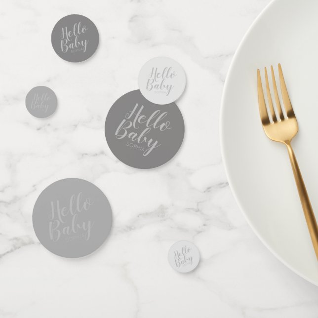modern minimalist simple cute baby shower confetti (Group)