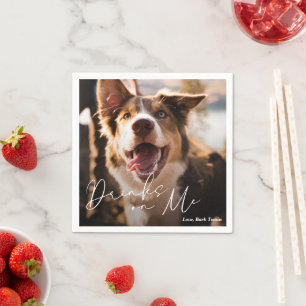 Modern Minimalist Simple Dog Wedding Napkin