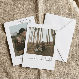 Modern Minimalist Simple double Photo Wedding Invitation
