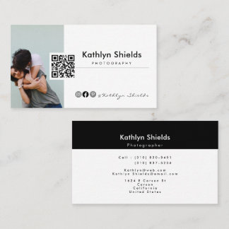 Modern Minimalist simple editable Photography Business Card