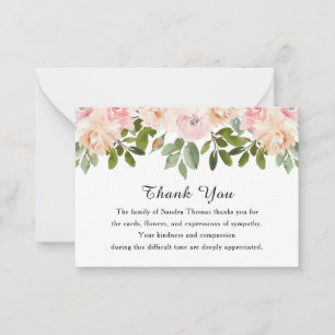 Modern Minimalist Simple Elegant Funeral Thank You Card