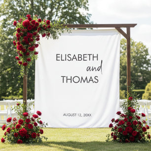 Modern minimalist simple elegant wedding backdrop  tapestry