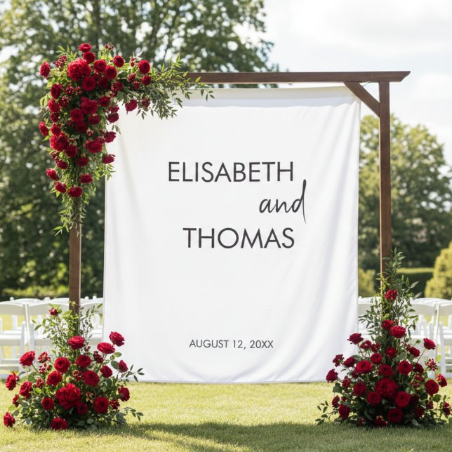Modern minimalist simple elegant wedding backdrop  tapestry (Creator Uploaded)