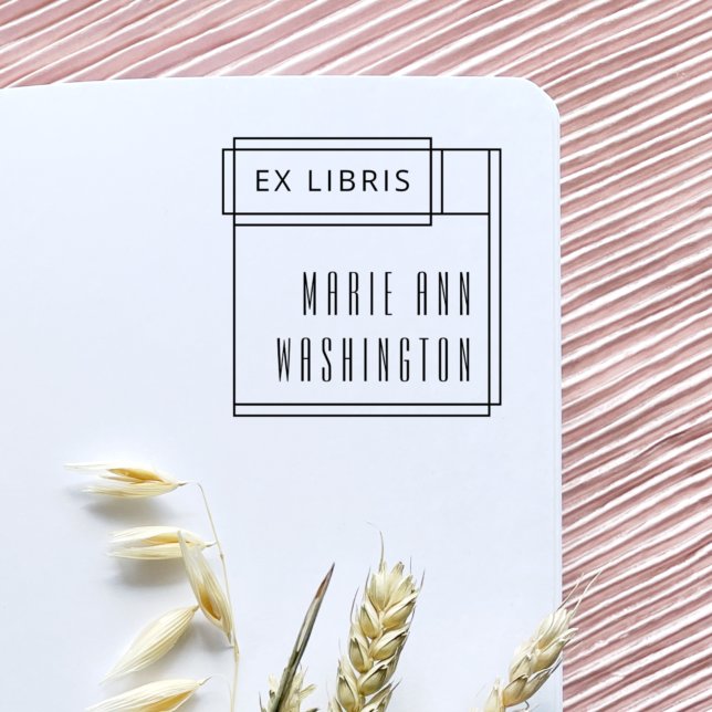 Modern Minimalist Simple Ex Libris Bookplate Self-inking Stamp (Creator Uploaded)