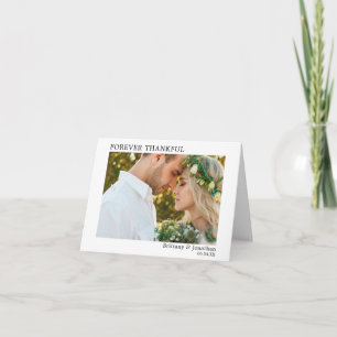 Modern Minimalist Simple Forever Thankful Note Thank You Card