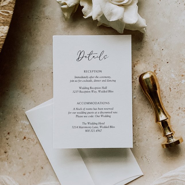 Modern Minimalist Simple Formal Elegant Wedding Enclosure Card (Creator Uploaded)