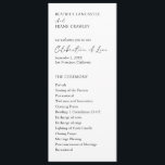 Modern Minimalist Simple Formal Elegant Wedding Program<br><div class="desc">Classic style wedding program with a modern twist. The template features a simple and minimal layout with "and" along with "celebration of love" in elegant typography. This minimalist black and white program is great for a formal wedding and may be changed to any colours you wish in the design editing...</div>