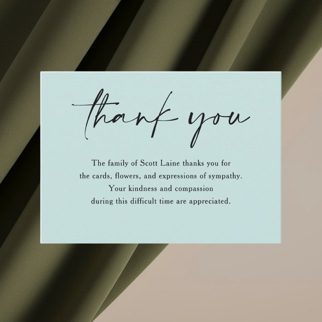 Modern Minimalist Simple Funeral Thank You Card (Creator Uploaded)