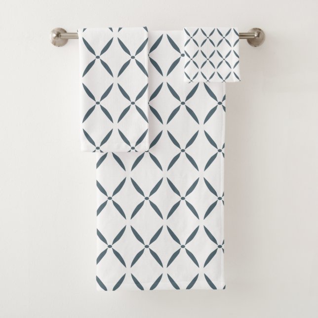 Modern Minimalist Simple Geometric Pattern Bath Towel Set (Insitu)