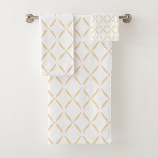 Modern Minimalist Simple Geometric Pattern Bath Towel Set (Insitu)