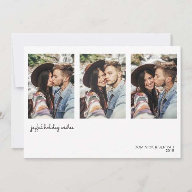 Modern Minimalist Simple Holiday Photo Card (Front)