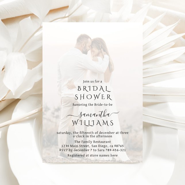 Modern minimalist simple photo Bridal Shower Invitation (Creator Uploaded)