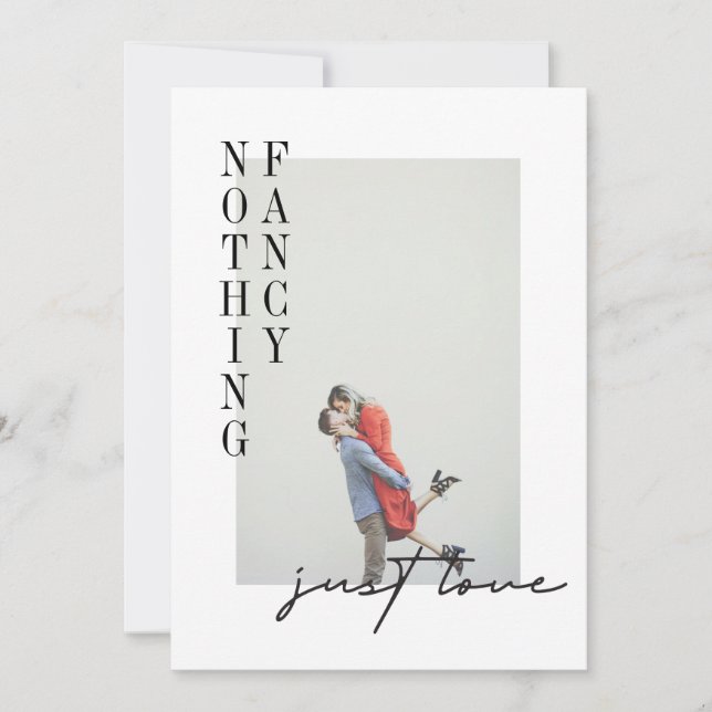 Modern Minimalist Simple Photo Elopement Wedding Invitation (Front)