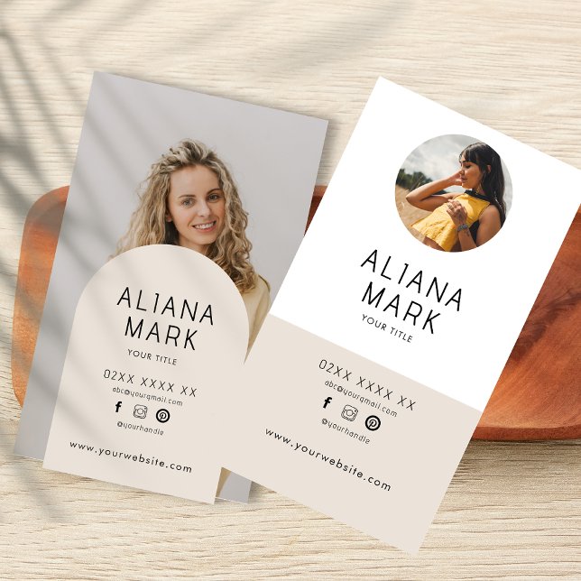 Modern Minimalist Simple Photo Professional  Business Card (Creator Uploaded)