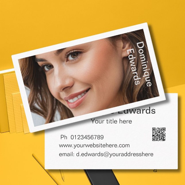 Modern Minimalist Simple Photo Social Media Business Card (Creator Uploaded)