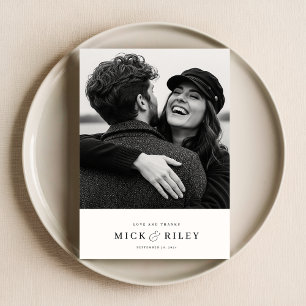 Modern Minimalist Simple Photo Wedding Thank You Card