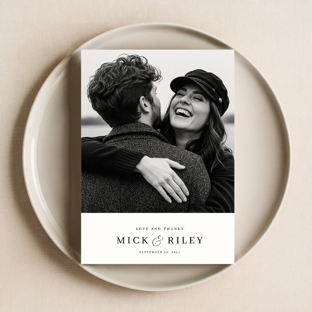 Modern Minimalist Simple Photo Wedding Thank You Card (Creator Uploaded)