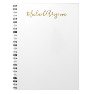Modern Minimalist Simple Plain Handwriting Name Notebook