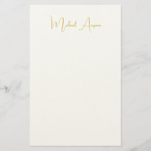 Modern Minimalist Simple Plain Handwriting Name Stationery