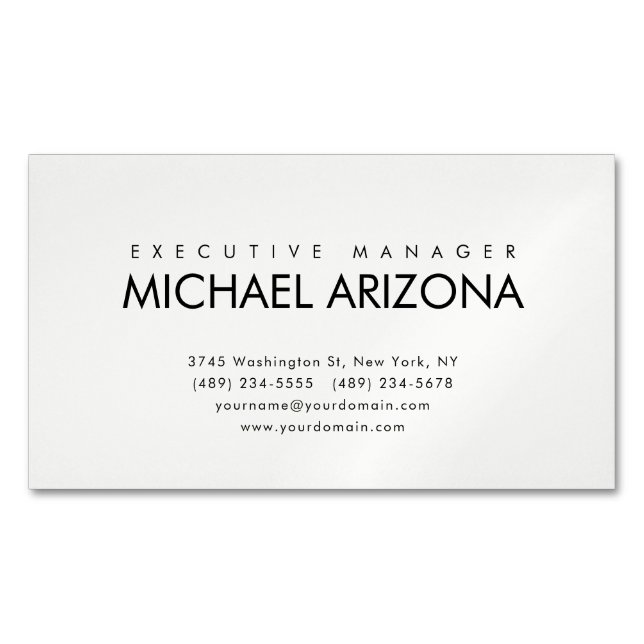 Modern Minimalist Simple Plain Magnetic Business Card (Front)