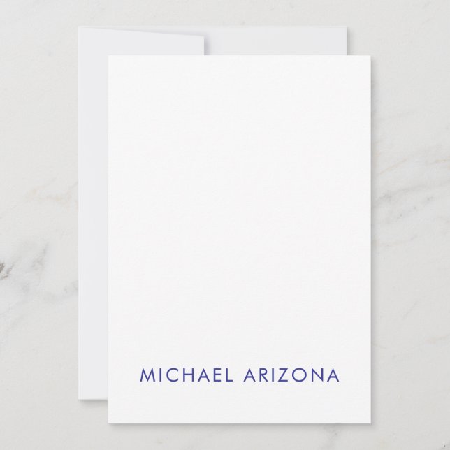 Modern Minimalist Simple Plain Own Name Card (Front)