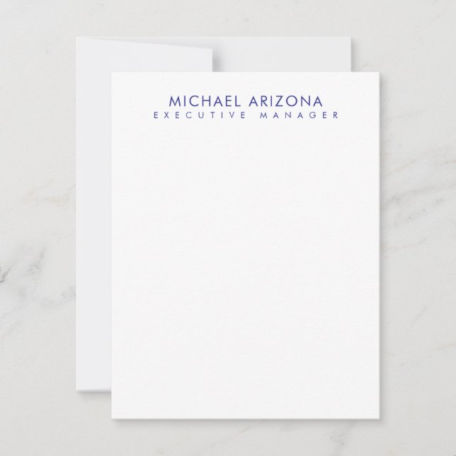 Modern Minimalist Simple Plain Own Name Card (Front)