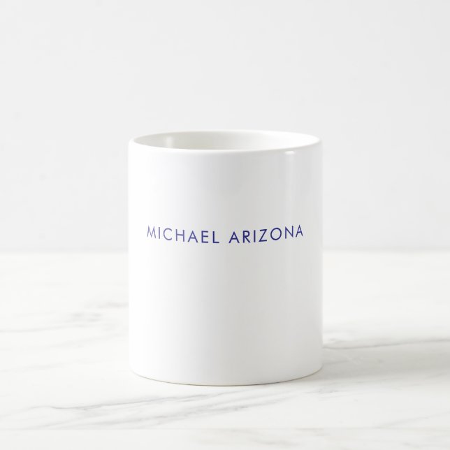 Modern Minimalist Simple Plain Own Name Coffee Mug (Center)