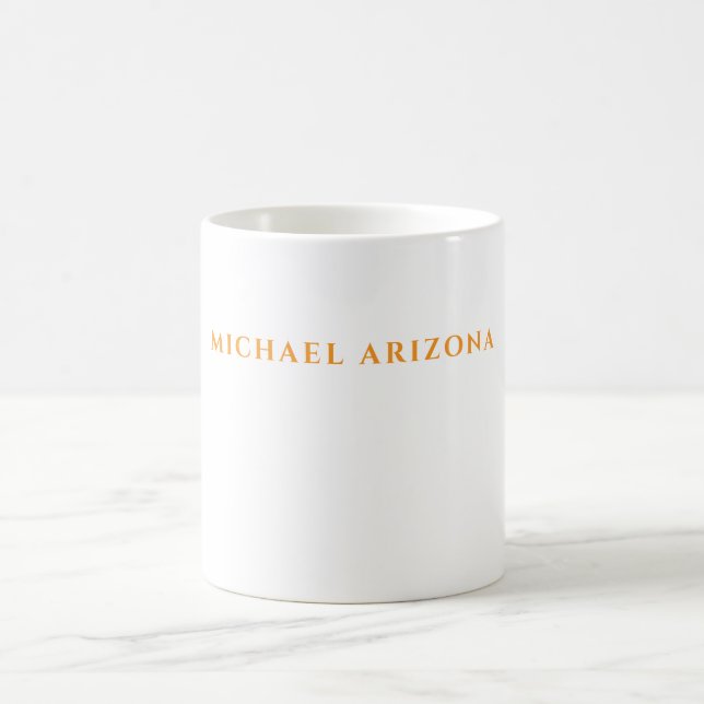 Modern Minimalist Simple Plain Own Name Coffee Mug (Center)