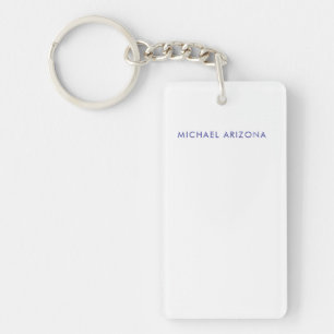 Modern Minimalist Simple Plain Own Name Key Ring