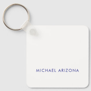 Modern Minimalist Simple Plain Own Name Key Ring