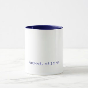 Modern Minimalist Simple Plain Own Name Mug