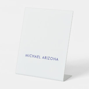 Modern Minimalist Simple Plain Own Name Pedestal Sign