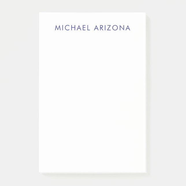 Modern Minimalist Simple Plain Own Name Post-it Notes (Front)