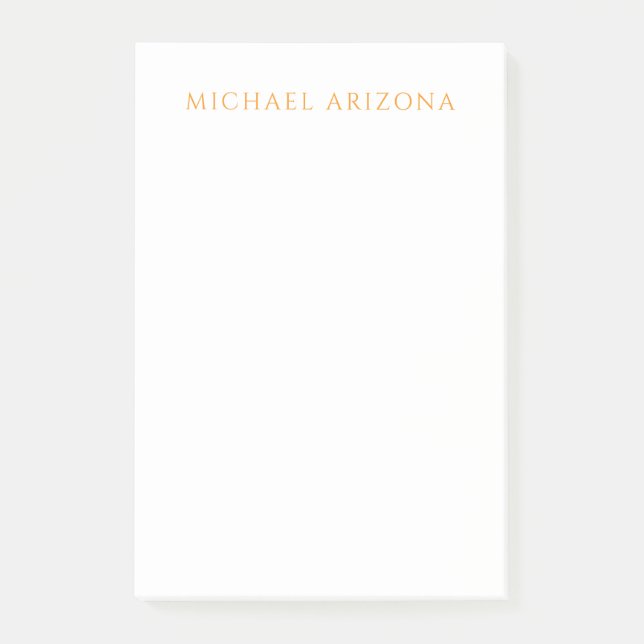 Modern Minimalist Simple Plain Own Name Post-it Notes (Front)