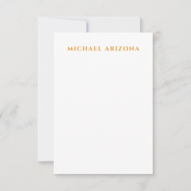Modern Minimalist Simple Plain Own Name RSVP Card (Front)