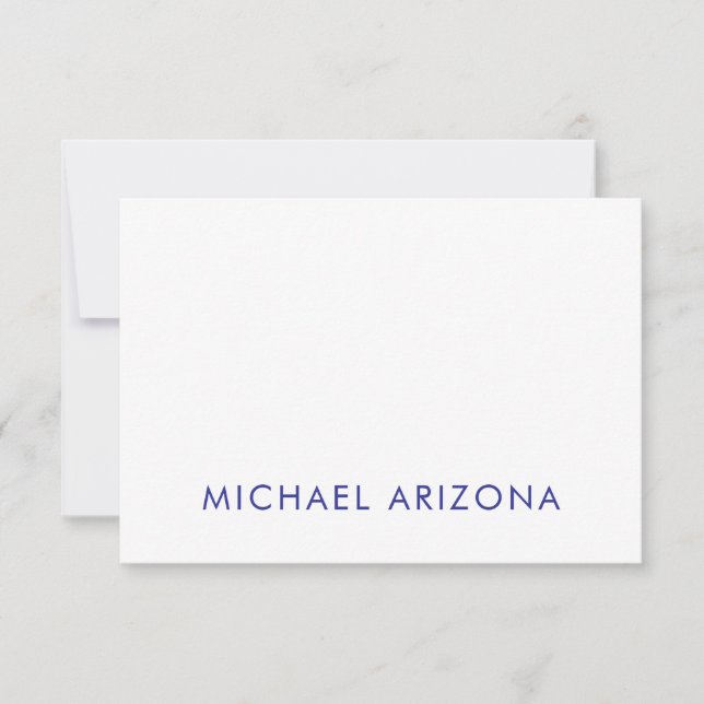 Modern Minimalist Simple Plain Own Name RSVP Card (Front)