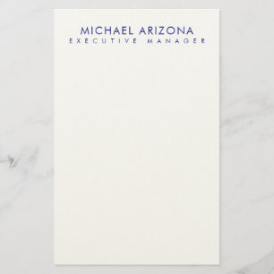 Modern Minimalist Simple Plain Own Name Stationery