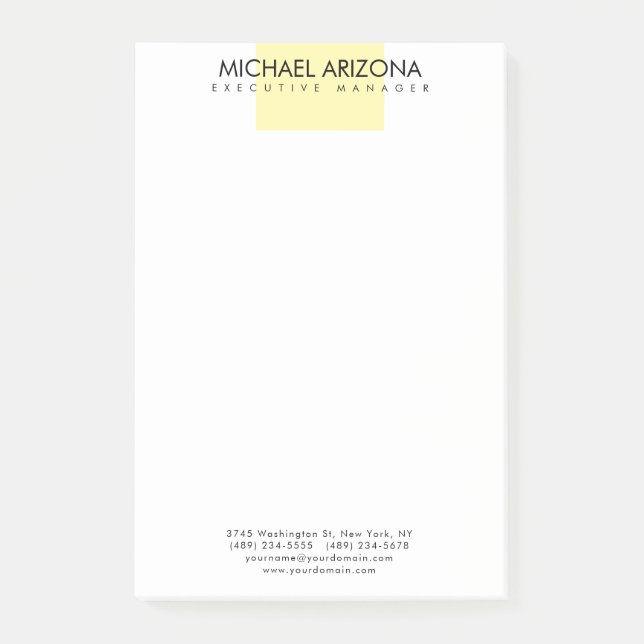 Modern Minimalist Simple Plain Post-it Notes (Front)