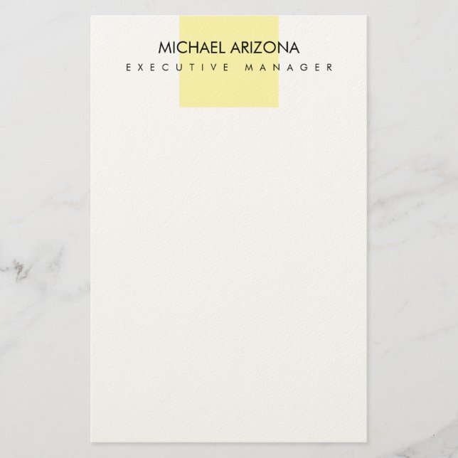 Modern Minimalist Simple Plain Stationery (Front)